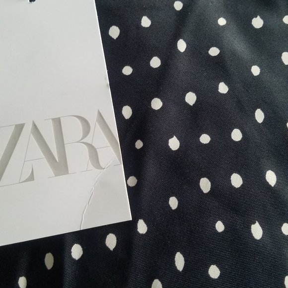 NWT POLKA DOT SATIN DRESS  BLACK / WHITE. - Picture 7 of 7